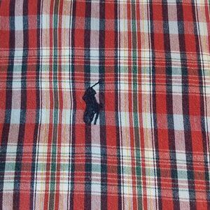 Ralph Lauren Sport Mens XL Red Plaid Button‎ Down Long Sleeve Causal Oxford